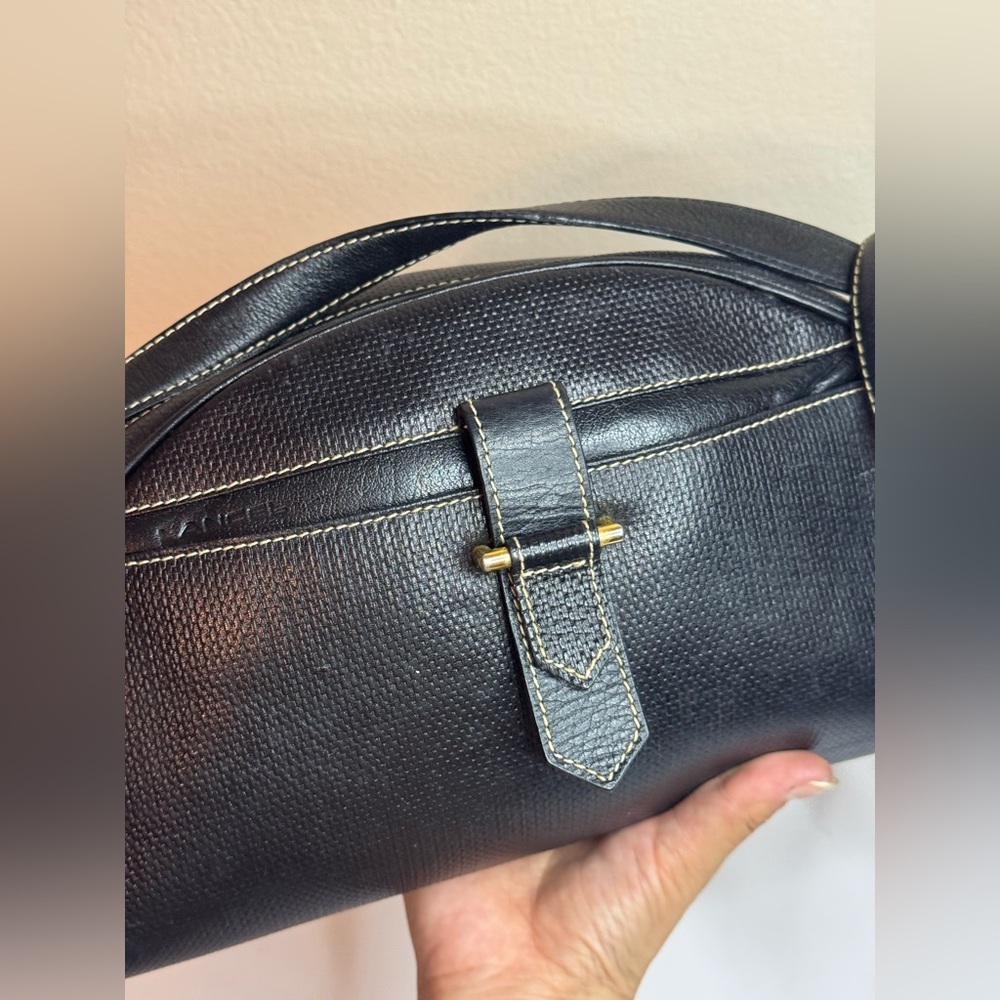 LANCEL Vintage Black Leather Crossbody Bag - Picture 3 of 12